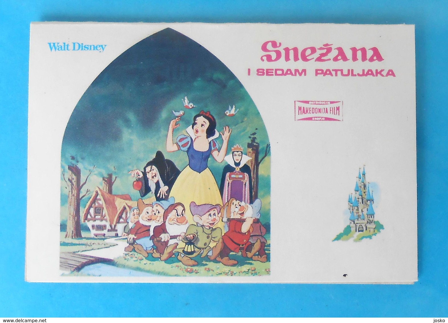 SNOW WHITE AND THE SEVEN DWARFS .... Yugoslavian Vintage Small School Timetable * Walt Disney - Europe