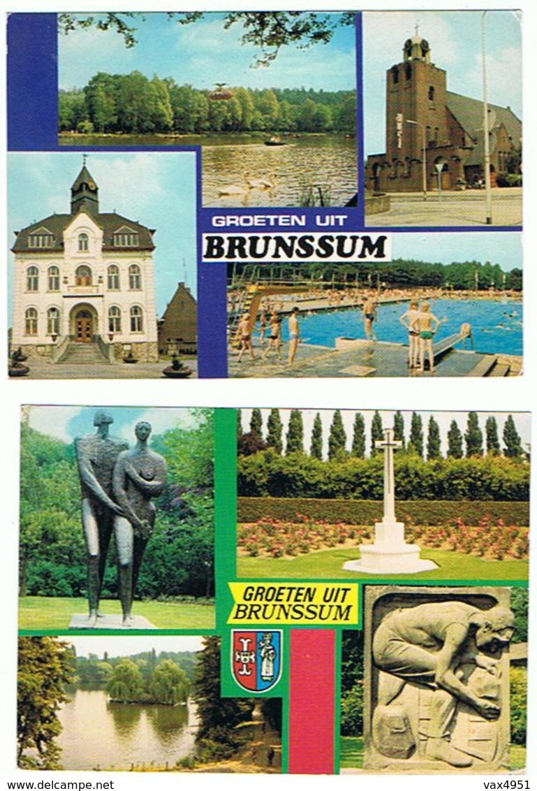 PAYS BAS  GROETEN UIT BRUNSSUM  LOT DE 2 CARTES    **** RARE  A SAISIR  ****** - Brunssum