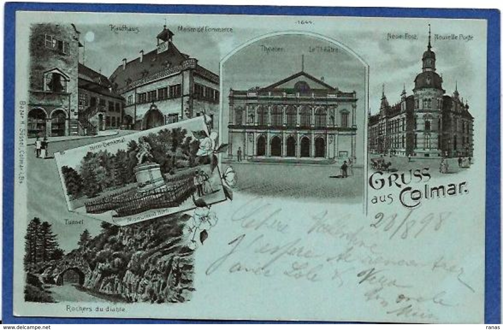 CPA Haut Rhin Colmar Gruss Précurseur Circulé En 1898 - Colmar