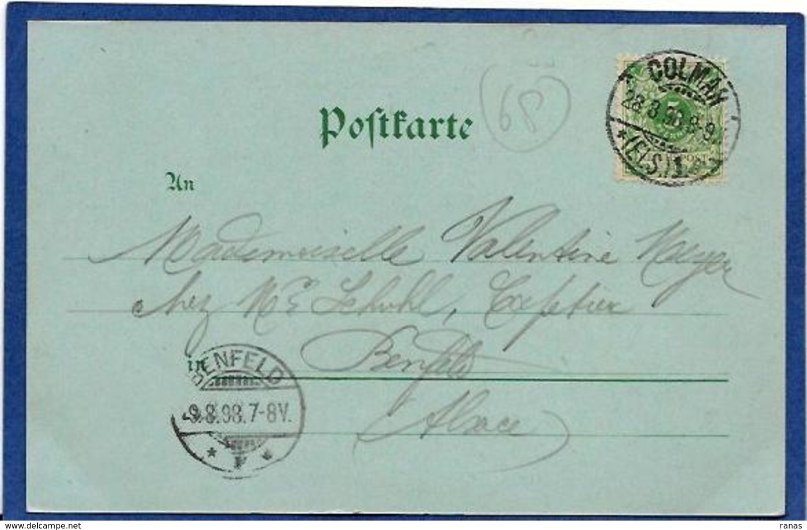 CPA Haut Rhin Colmar Gruss Précurseur Circulé En 1898 - Colmar