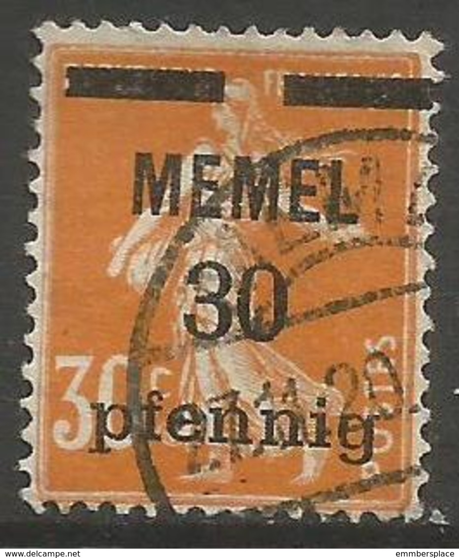 Memel (Klaipeda) - 1920 Sower Overprint 30pf/30c Used   Mi 21  Sc 21 - Usati