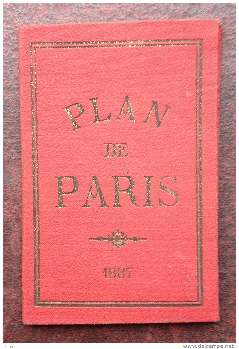 Plan De Paris 1887 . Souvenir De L'Exposition Du Cinquantenaire Des Chemins De Fer . Train . Gares . - Europe