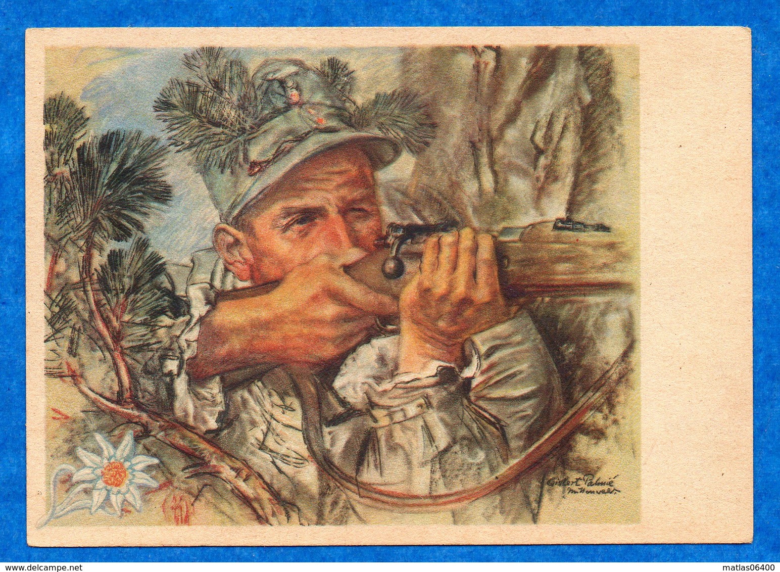 Illustrateur- Glbert PALMIE  -" Gebirgsjager  "  Militaire , Tireur Au Fusil  -  Ed Bild N°2   CPSM - Sonstige & Ohne Zuordnung