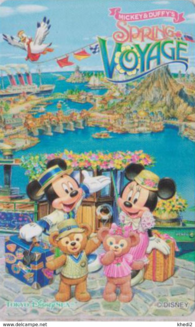 Télécarte NEUVE Japon - DISNEY SEA - SPRING VOYAGE 2 - Mickey Minnie Teddy Bear Japan MINT Free Teleca Phonecard - Disney