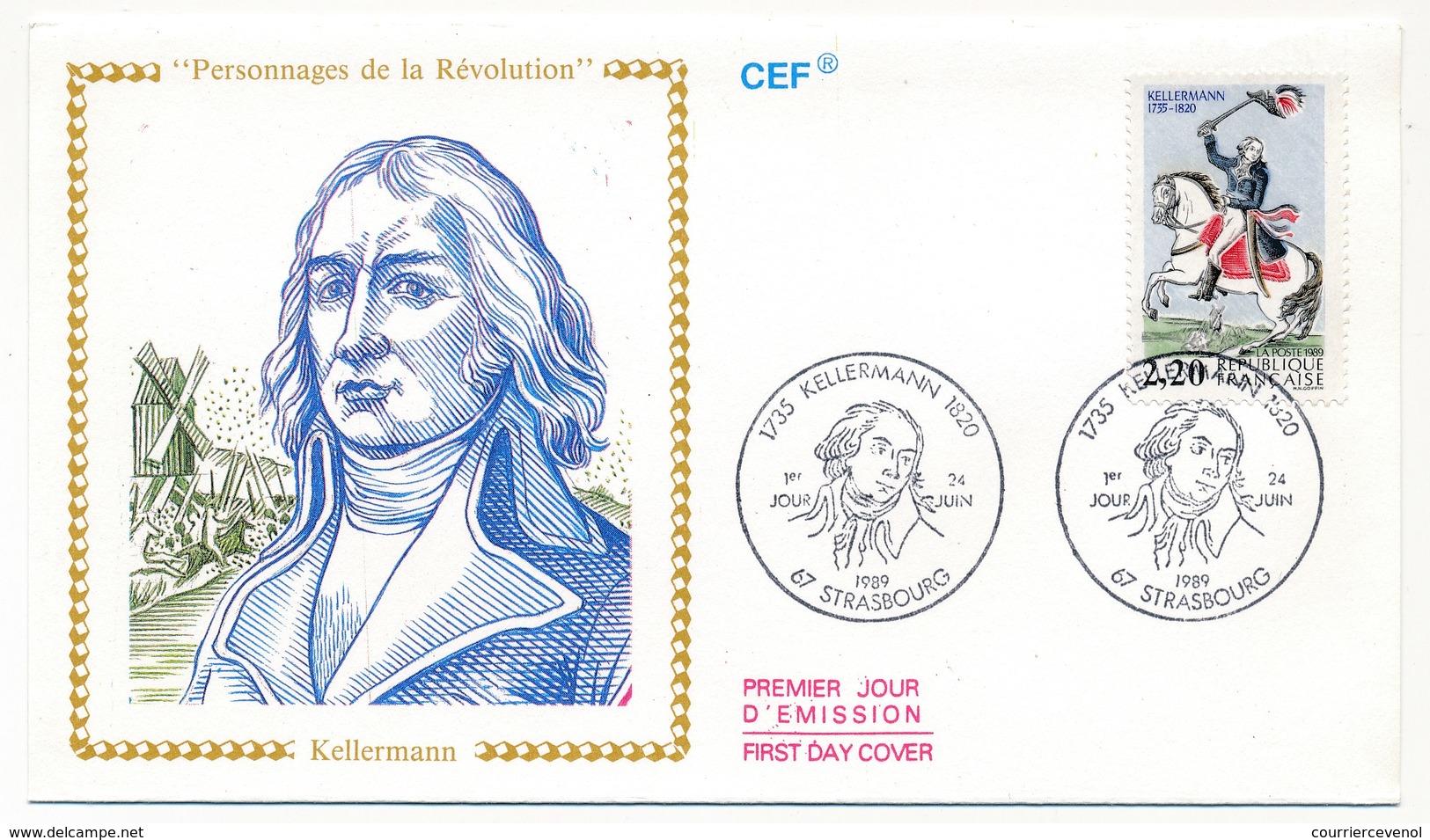 FRANCE - 4 Enveloppes FDC - Personnages De La Révolution - Camille Desmoulins, Condorcet, Mme Roland, Kellermann - 1980-1989