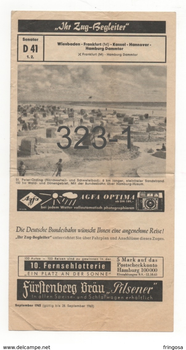 Fahrplan: IHR ZUG-BEGLEITER D 41 September 1963 - Europe