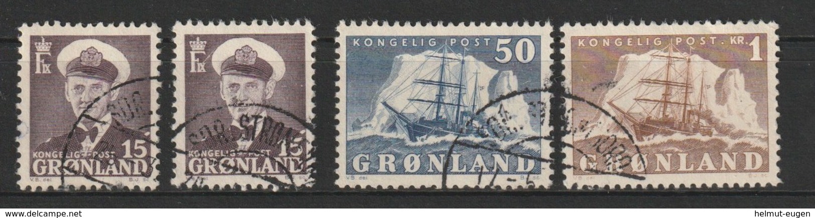 MiNr. 31. 31, 34, 35 Dänemark Grönland       1950, 15. Aug./1960. Freimarken: König Frederik IX. Und Arktisschiff. - Used Stamps