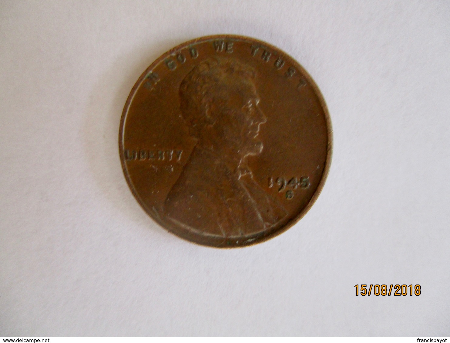 USA 1 Cent 1945 S - 1909-1958: Lincoln, Wheat Ears Reverse