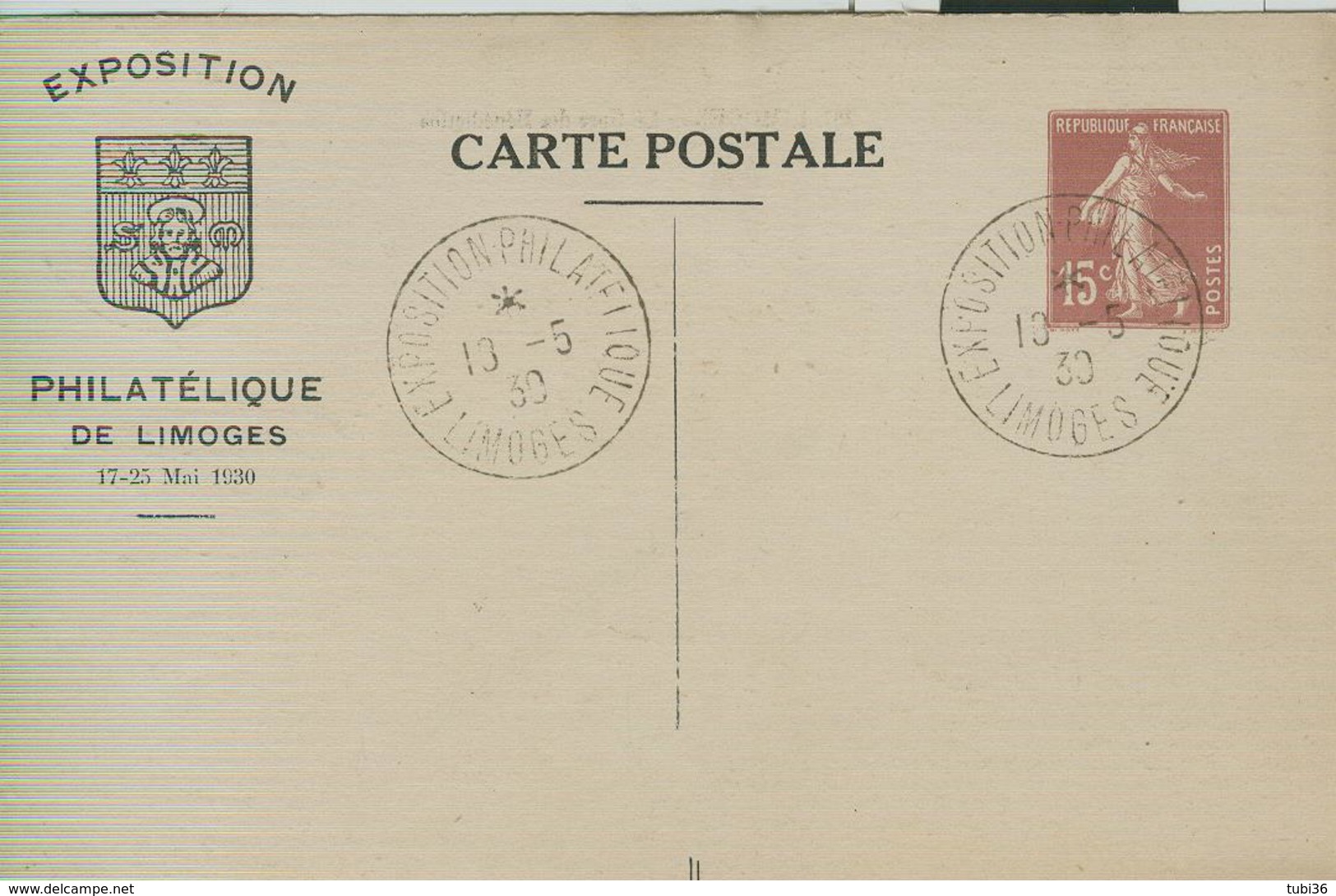 LIMOGES - EXP. PHILATELIQUE - 193O - TIMBRE SPECIAL - LIMOGES LA GARE DES BENEDICTINS-ANIMATED - - Storia Postale