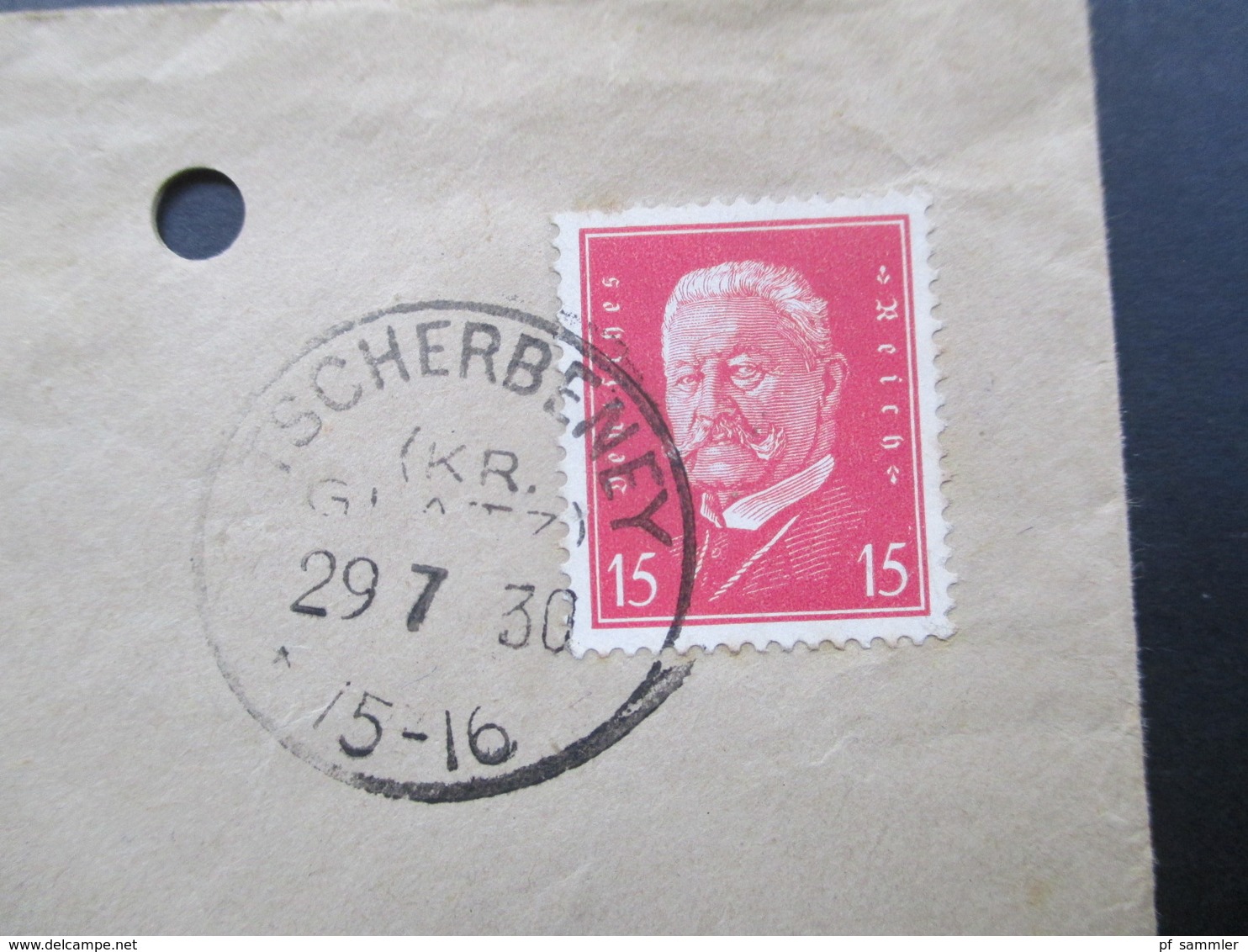 DR 1930 Umschlag Des Missionshaus Bukowine Kreis Glatz (Preuss. Schlesien) Stempel K1 Tscherneney Kr. Glatz - Briefe U. Dokumente