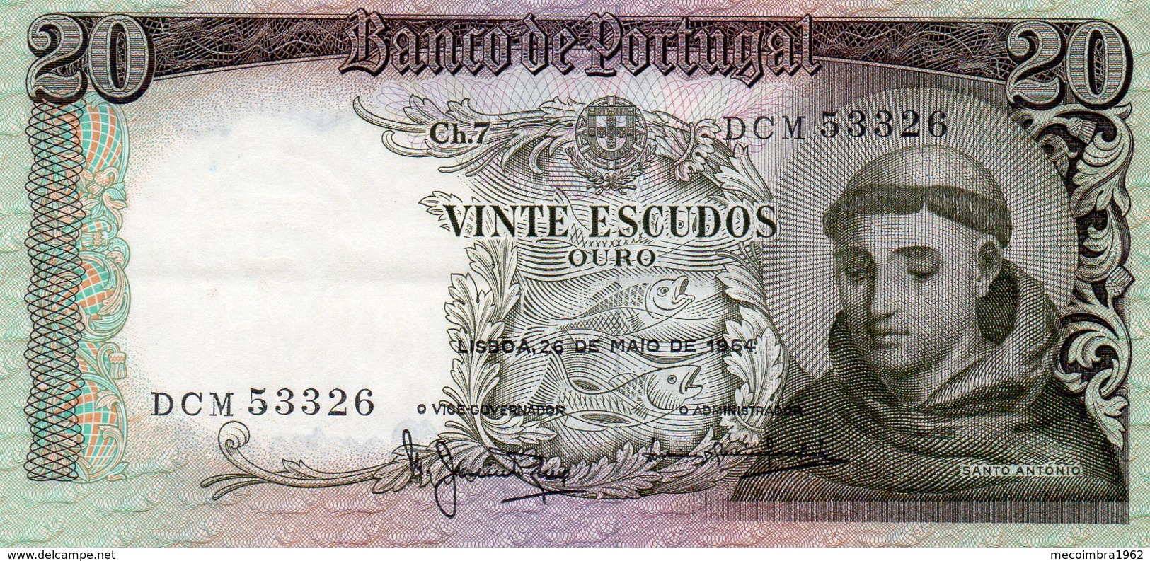 Belhete  20 Escudos 1964 Santo Antonio Republica Portuguesa - Portugal