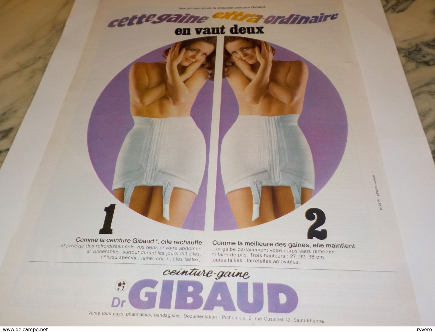 ANCIENNE PUBLICITE  CEINTURE GAINE GIBAUD 1969 - Other & Unclassified