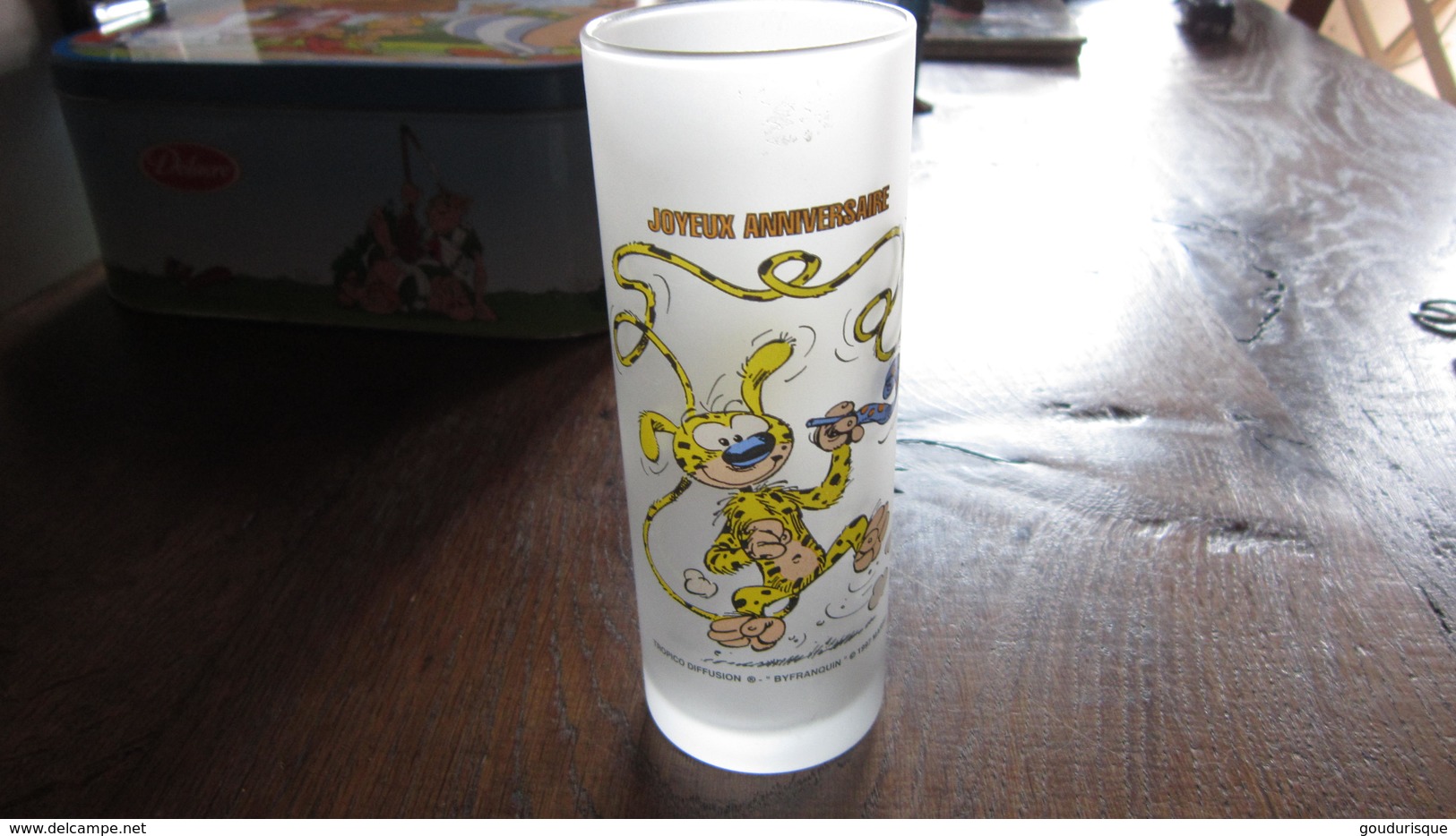 MARSUPILAMI  VERRE LONG DRINK COCKTAIL "JOYEUX ANNIVERSAIRE"   FRANQUIN - Marsupilami