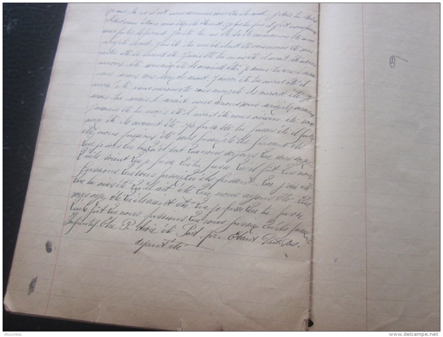 1944 Marseille Cahier d&rsquo;école Manuscrit d&rsquo;écolier Apprentissage écriture Porte Plume à encre dessins au cray