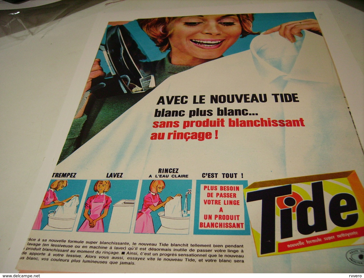 ANCIENNE PUBLICITE BLANC PLUS BLAN TIDE 1963 - Other & Unclassified