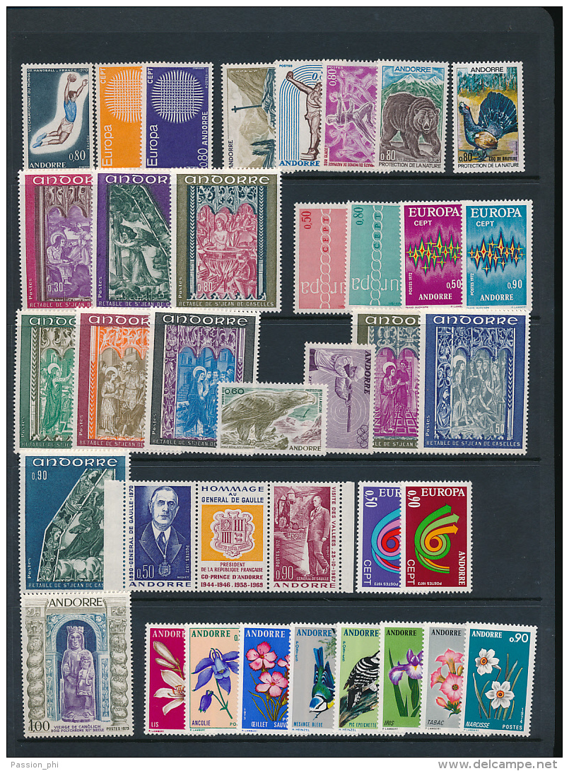 ANDORRE 1962/1983 NICE SELECTION MNH COTE YVERT + 700 EUROS - Nuevos