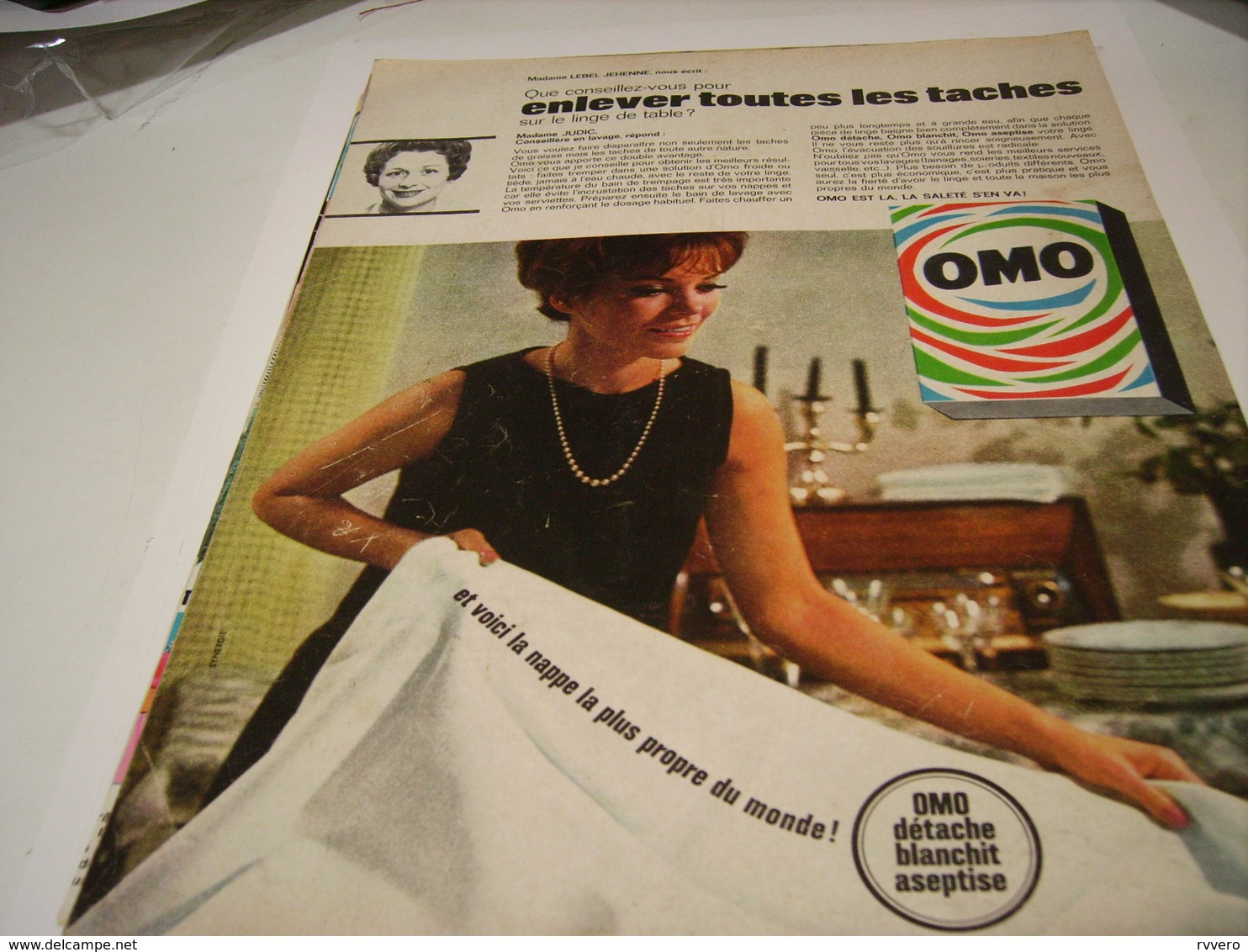 ANCIENNE PUBLICITE ENLEVE LES TACHES LESSIVE    OMO  1963 - Other & Unclassified