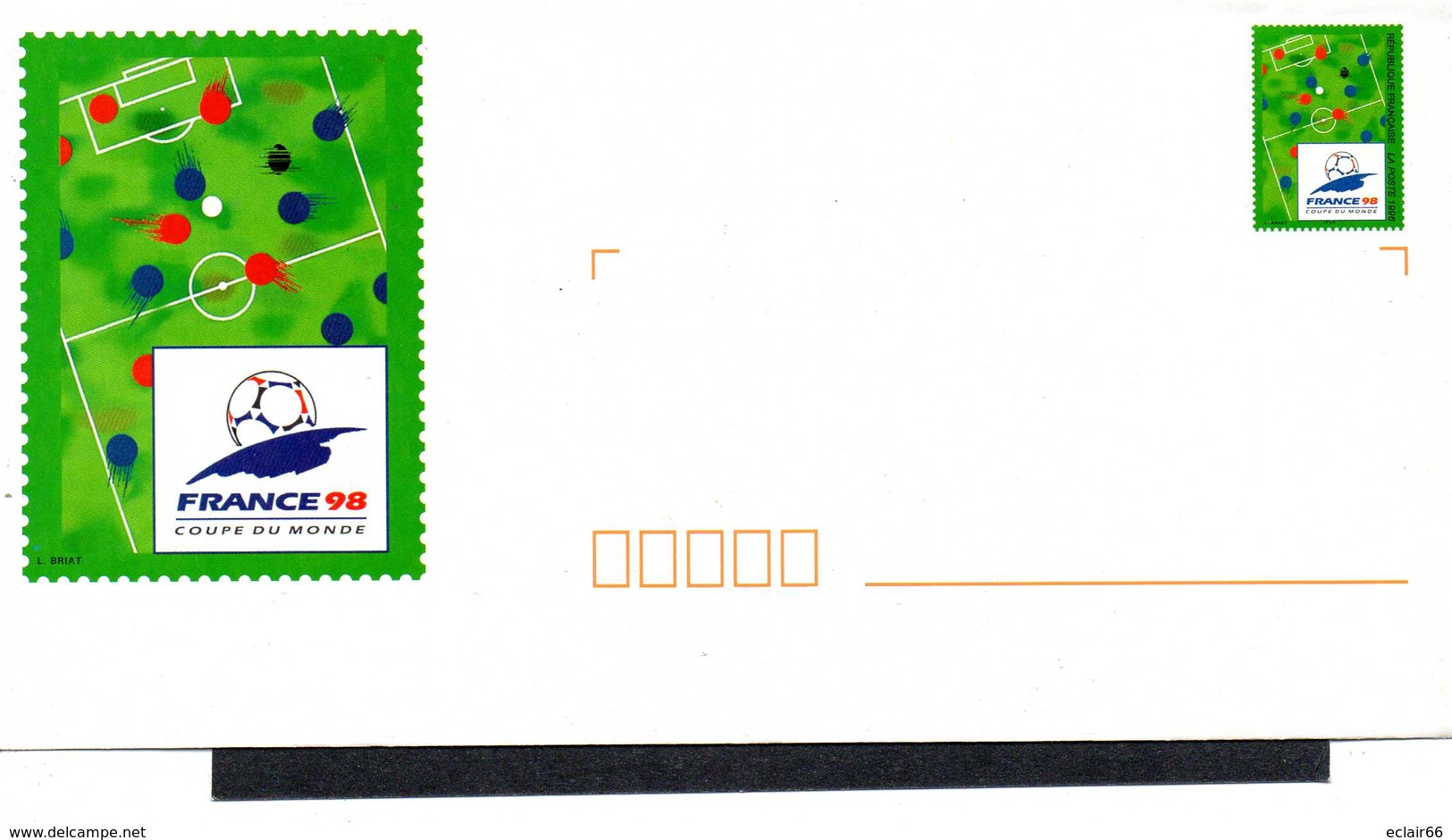 FRANCE 1 Enveloppe PAP Prêt à Poster N°YT 2985-E3 - 1997 -+Papier A Lettre Coupe Du Monde Football France98 - Prêts-à-poster:  Autres (1995-...)
