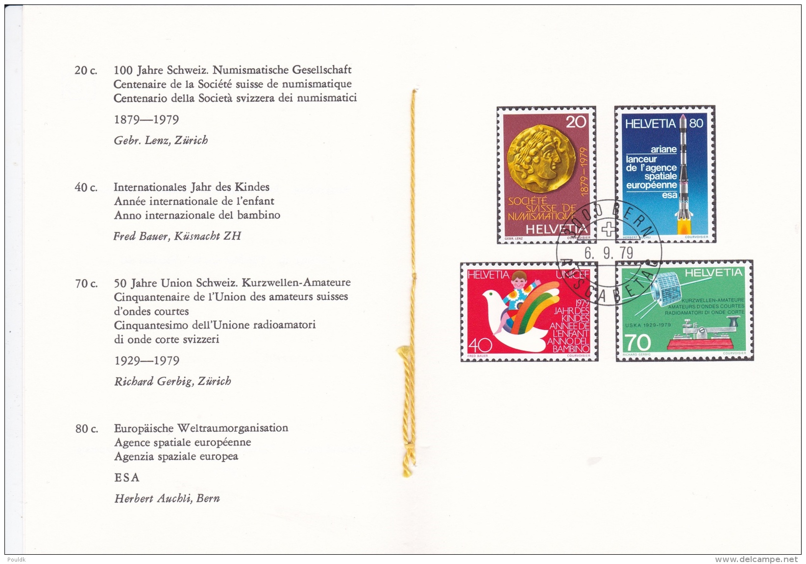 Switzerland Folder FDC Sondermarken II 1979 (DD19-49) - FDC