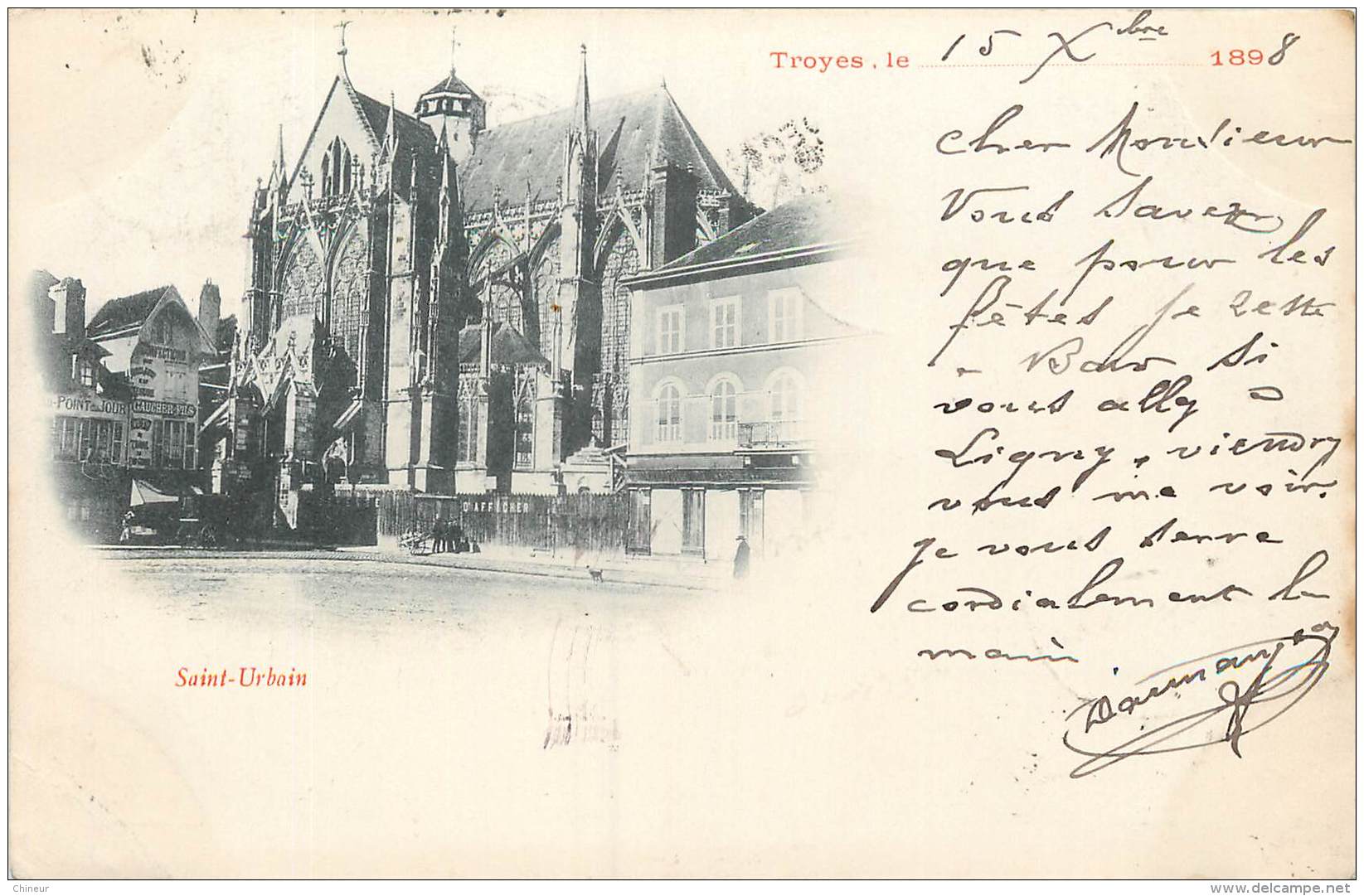 CARTE PRECURSEUR TIMBREE TYPE SAGE 1898 TROYES SAINT URBAIN - Troyes