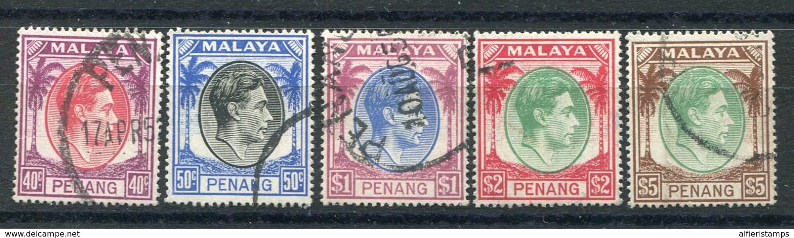 1937-MALESIA-PENANG  -5 VAL.USED -LUXE ! - Penang