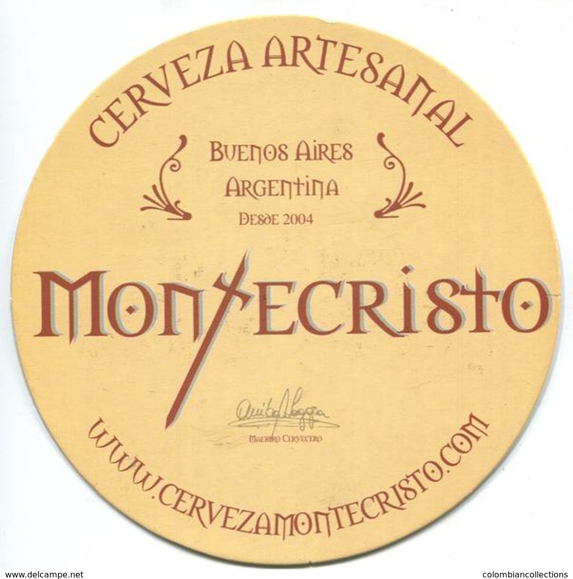 Lote A19, Argentina, Posavaso, Coaster, Montecristo, 2009 - Beer Mats