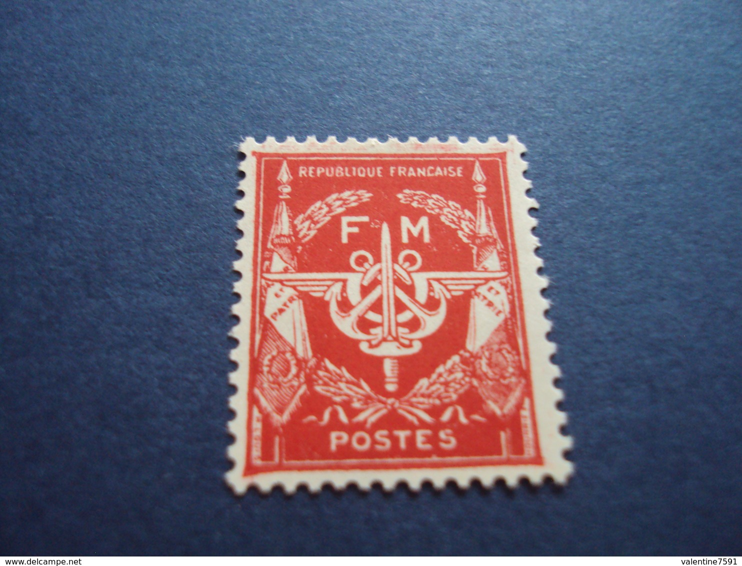 1946   -timbre Neuf,  N° 12 - F.M.-"  Rouge       "    Cote     0.50         Net   0.15 - Timbres De Franchise Militaire