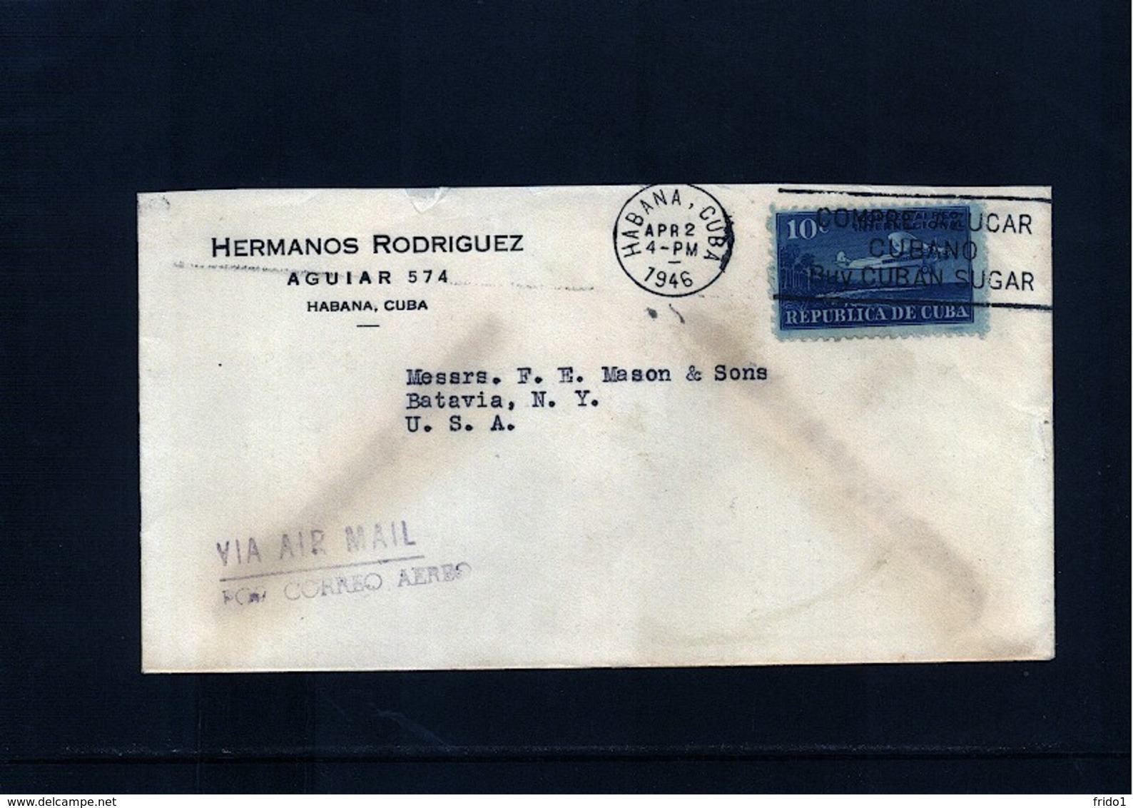Cuba 1946 Interesting Airmail Letter - Brieven En Documenten