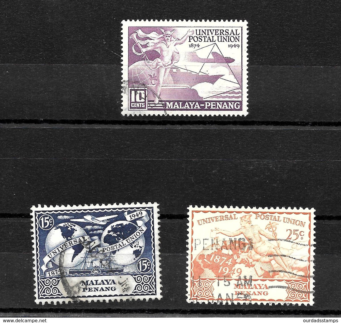 Penang 1949 KGVI UPU Selection, Used (6860) - Penang