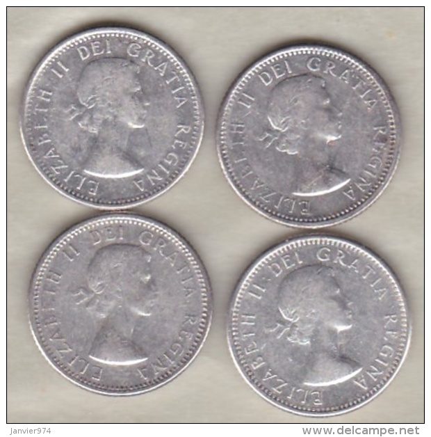 Canada 4 Pièces De 10 Cents En Argent, Elizabeth II - Canada