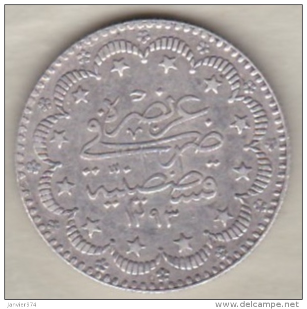 Turquie . 5 Kurush AH 1293 – 1876  Année 32, Abdülhamid II, En Argent , KM# 737 - Turquie