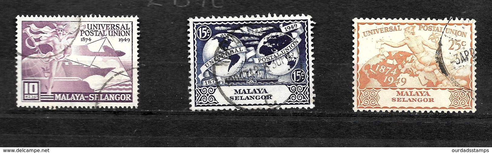 Selangor 1949 KGVI UPU Set To 25c Used (6852) - Selangor