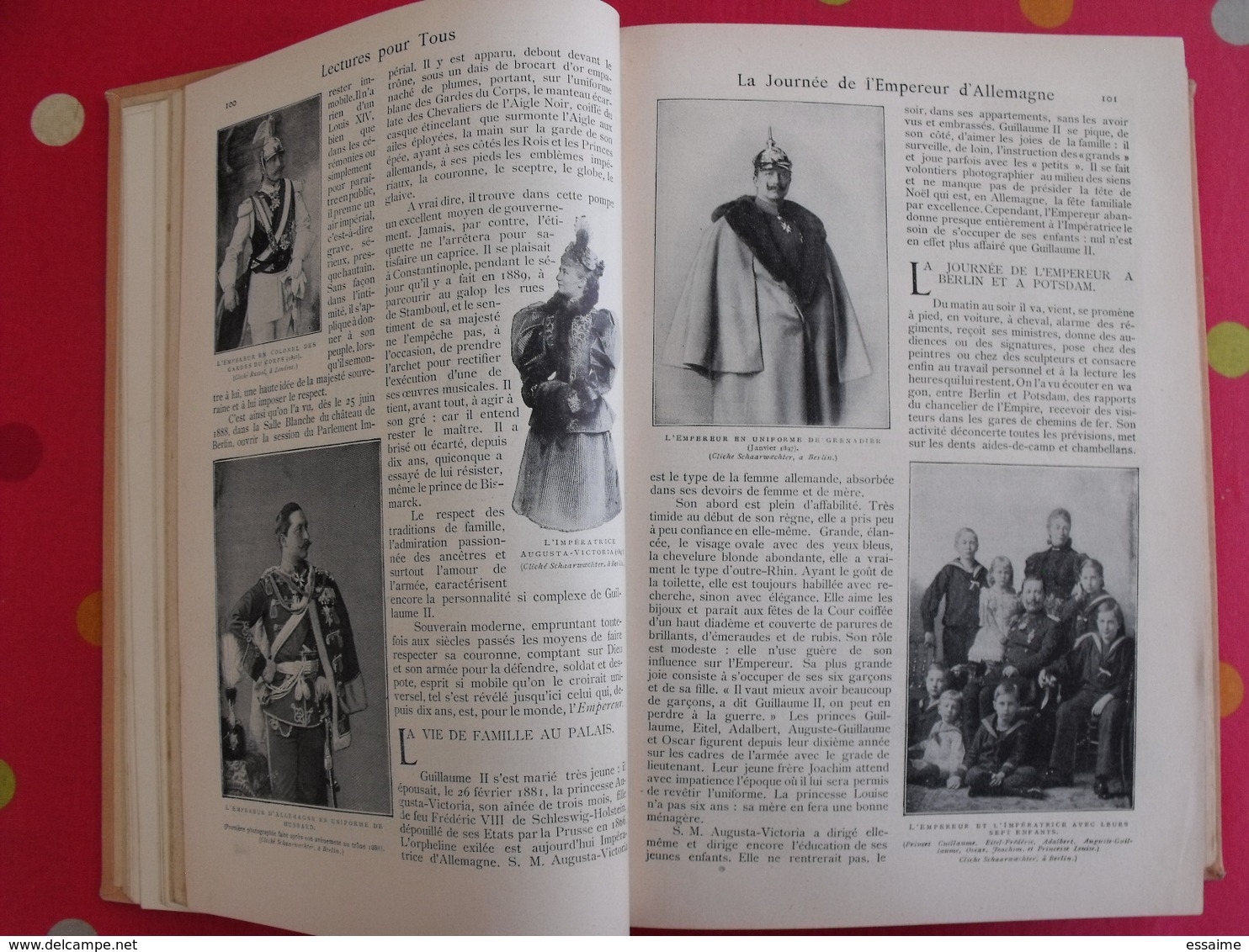 Lectures pour tous 1898-1899. Hachette reliure éditeur.  thibet torture panhard nézière japon shah perse chine tatouage