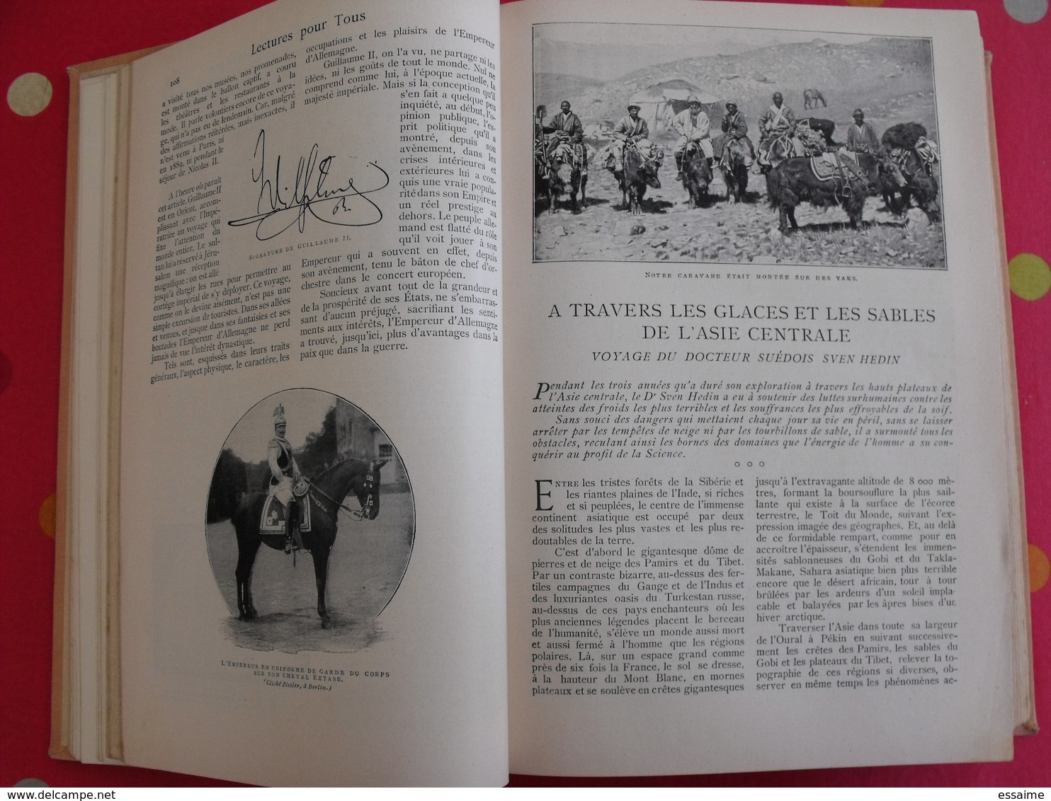 Lectures pour tous 1898-1899. Hachette reliure éditeur.  thibet torture panhard nézière japon shah perse chine tatouage