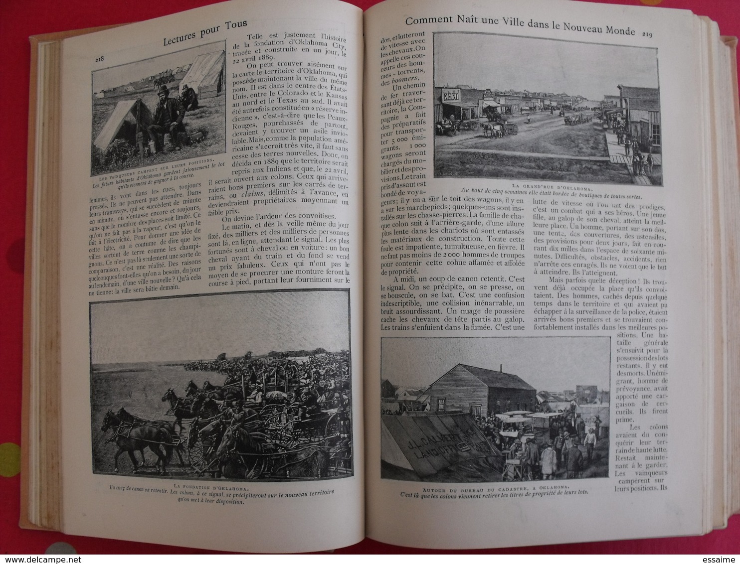 Lectures pour tous 1898-1899. Hachette reliure éditeur.  thibet torture panhard nézière japon shah perse chine tatouage