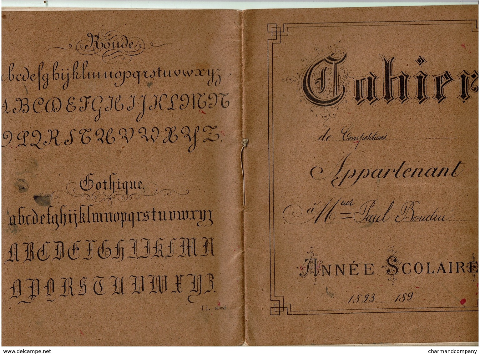 Ecole D'Autrefois - Cahier De Composotions - 1893-1894 - 3 Scans - Autres & Non Classés