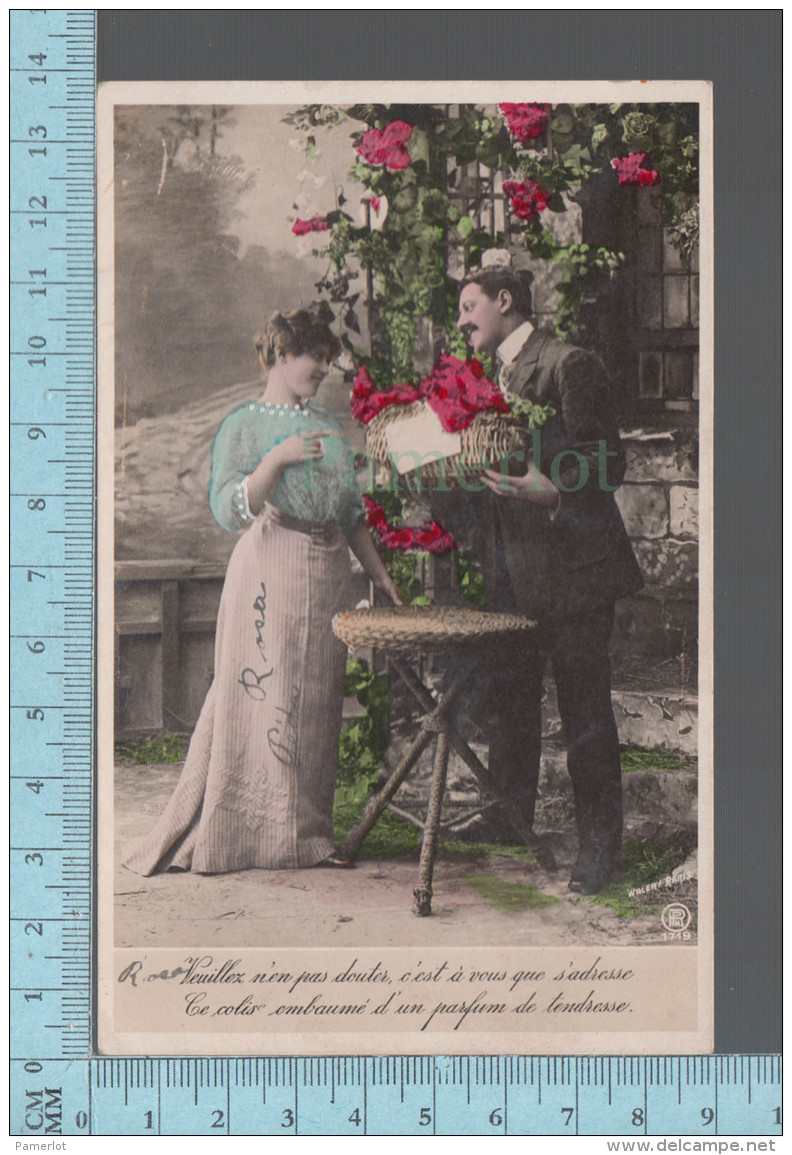 Fantaisies - Couple Et Fleurs  - PUB: Walery Paris # 1719 - CPA 1911 - Couples