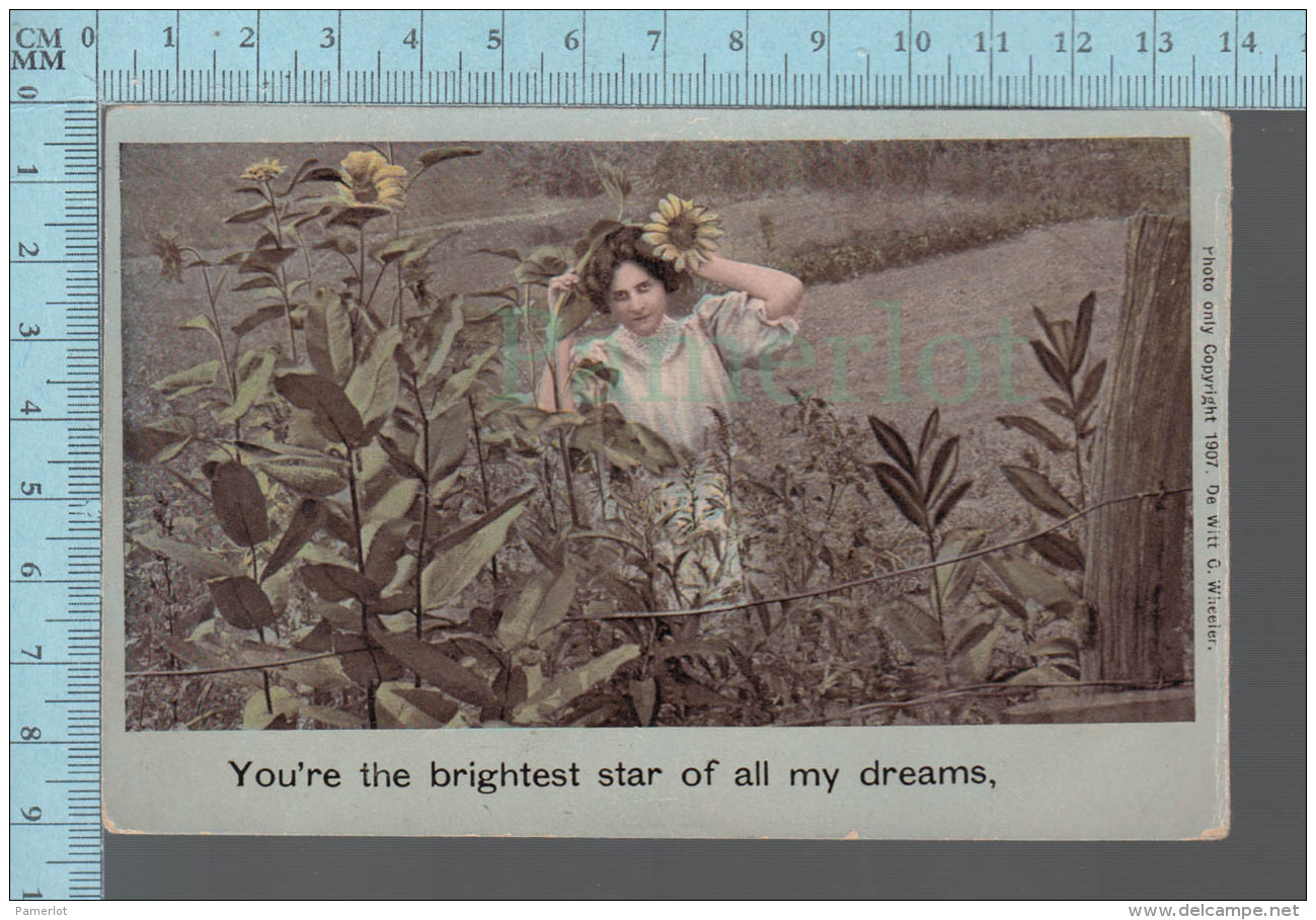 Femme  - You're The Brightest Star Of All My Dreams , Illustrated Song # 1817/2, CPA - Femmes