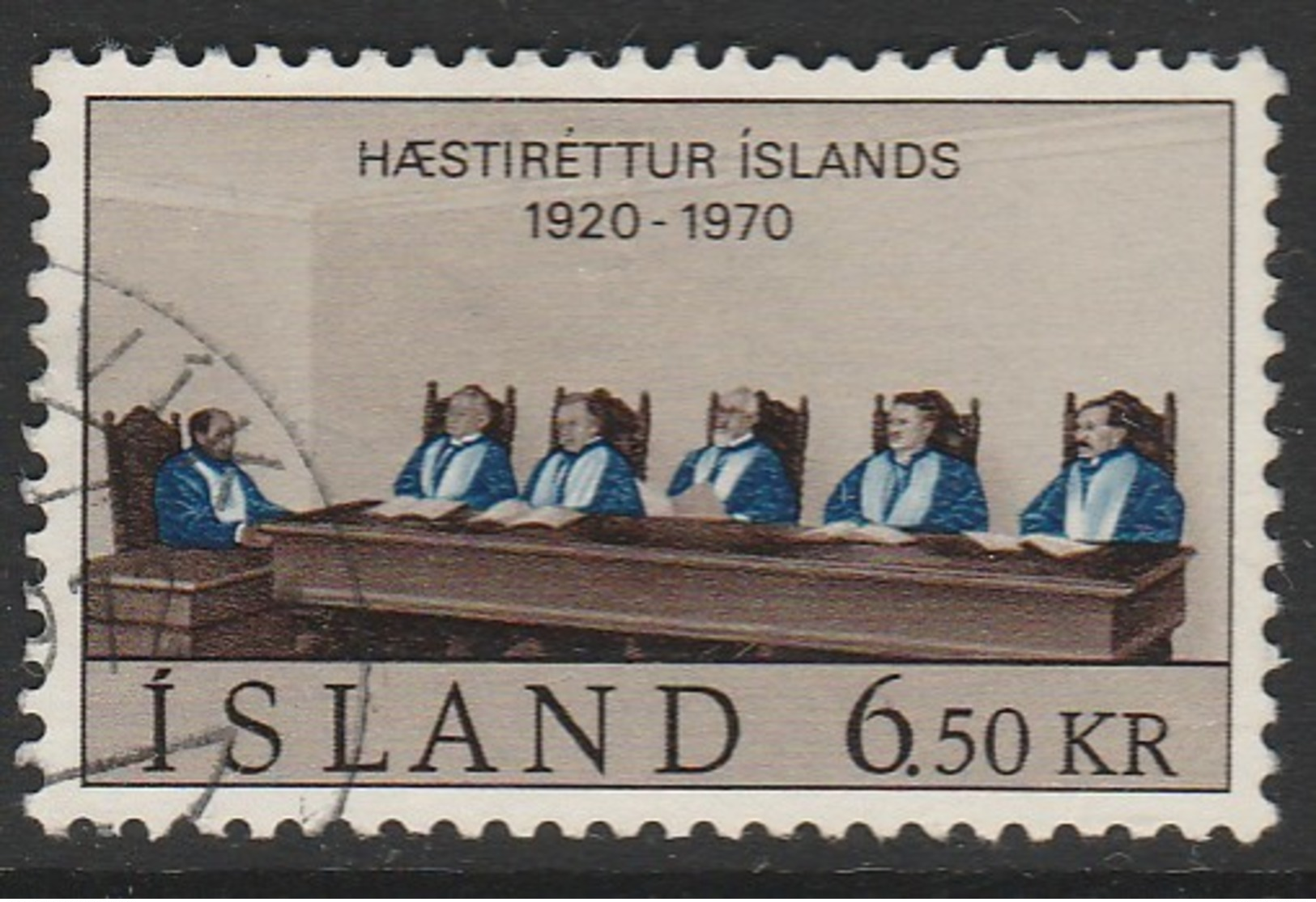 Iceland 1970 The 50th Anniversary Of The Icelandic Supreme Court 6.50 Kr Multicoloured SW 439 O Used - Usati