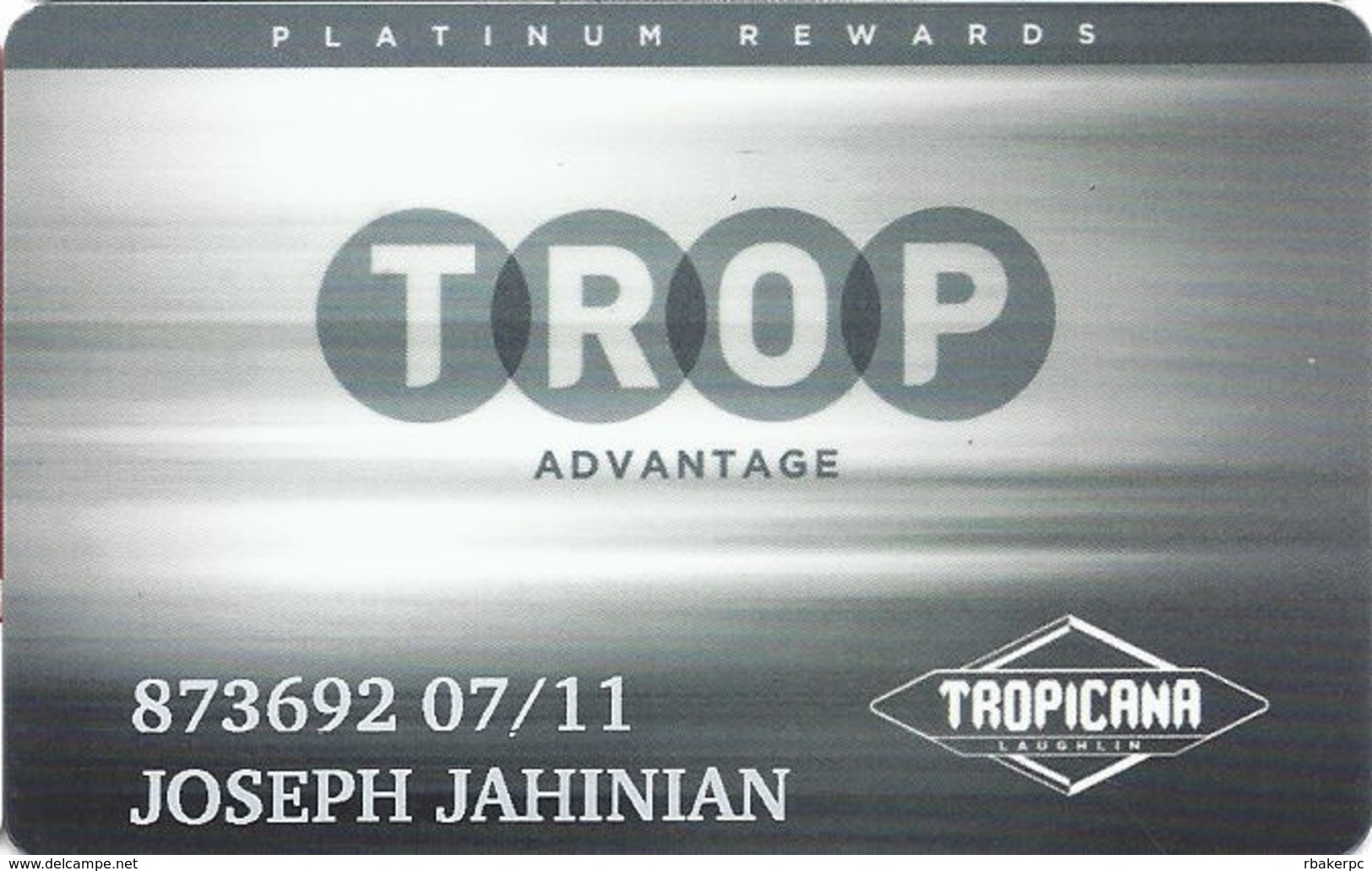 Tropicana Express Casino - Laughlin NV - Slot Card - Casino Cards