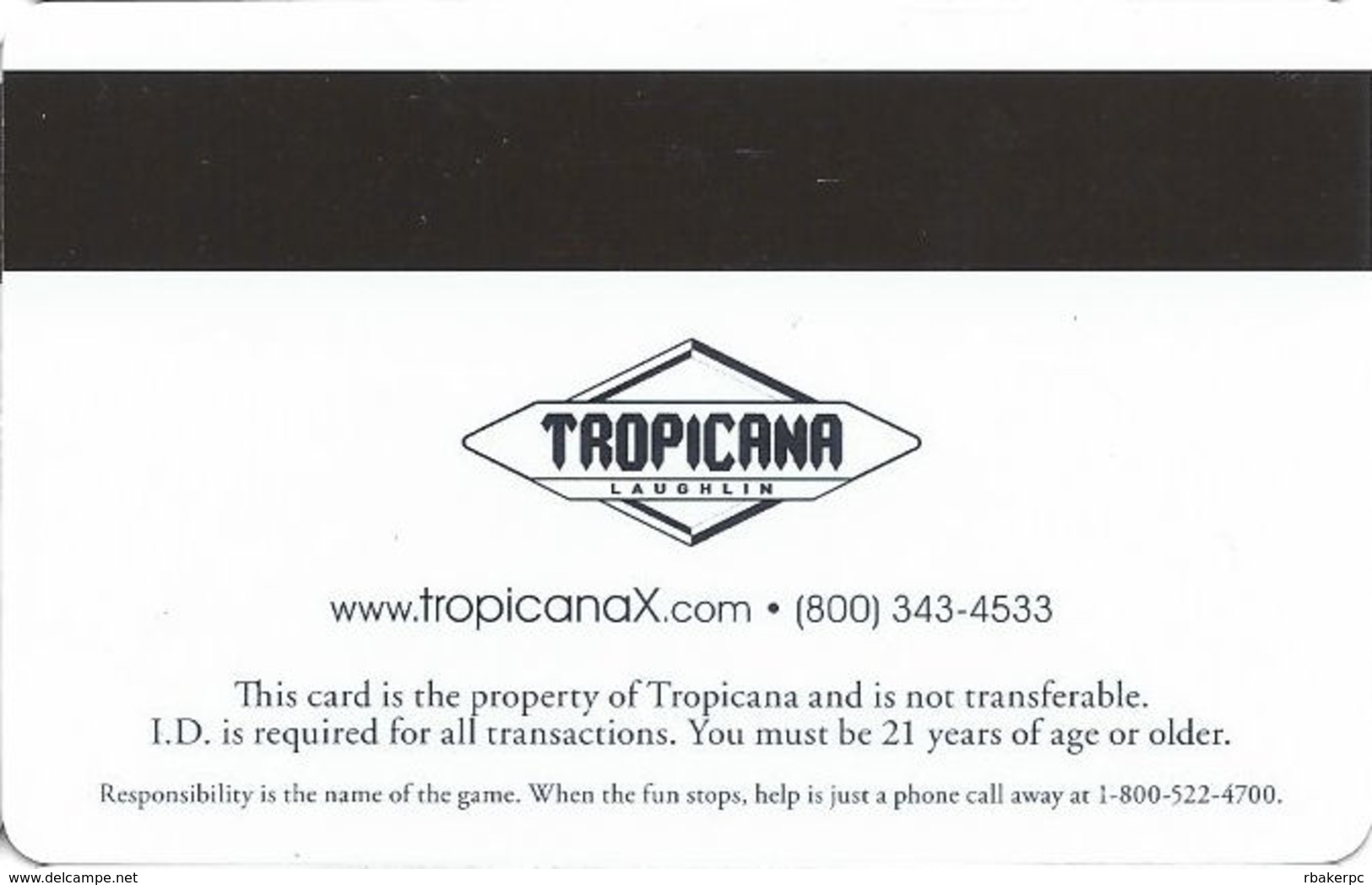 Tropicana Express Casino - Laughlin NV - Slot Card - Casino Cards