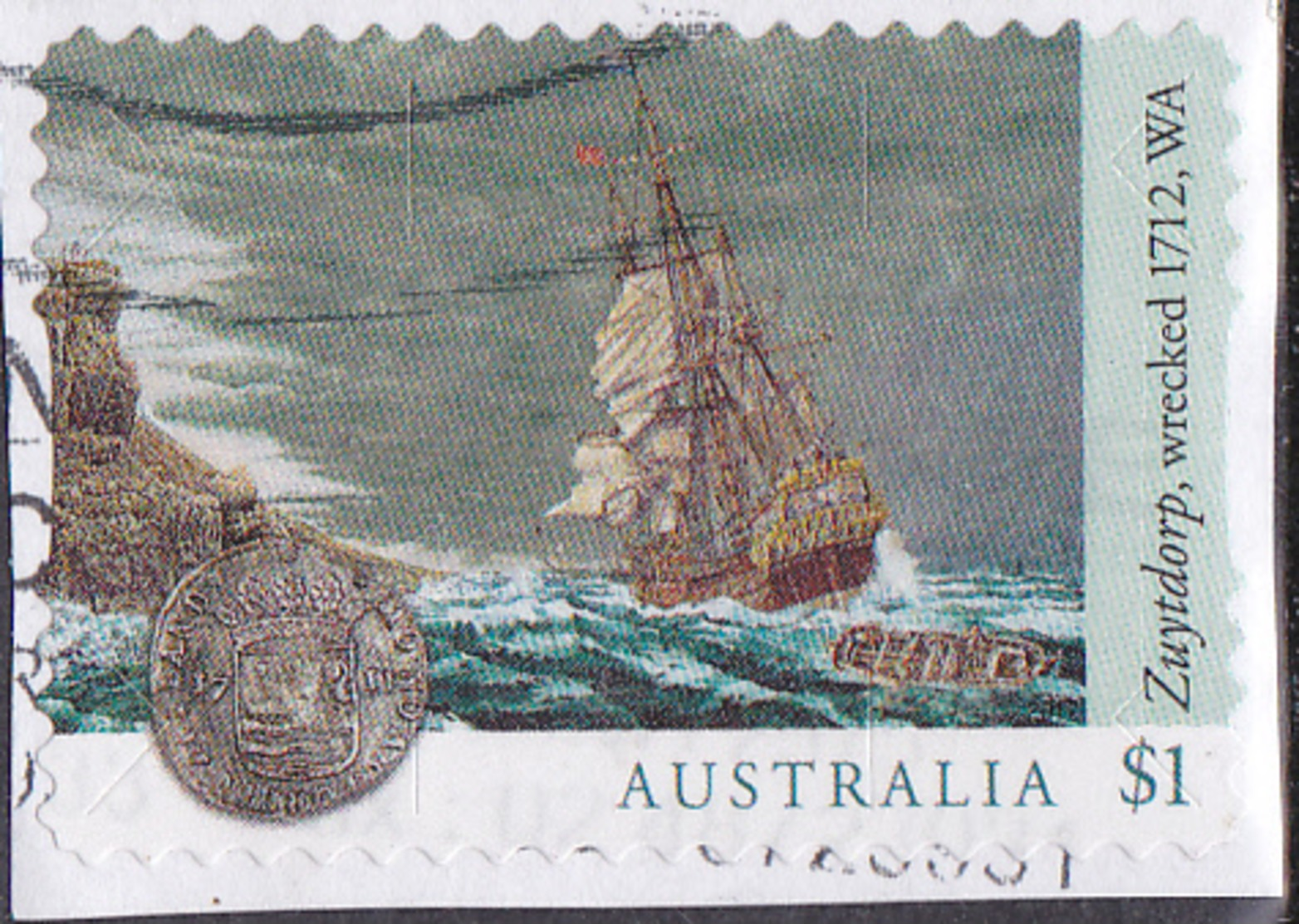 2017. AUSTRALIAN DECIMAL. Shipwrecks. $1. Zuytdorp. Wrecked. 1712. W.A. P&S. FU. - Used Stamps