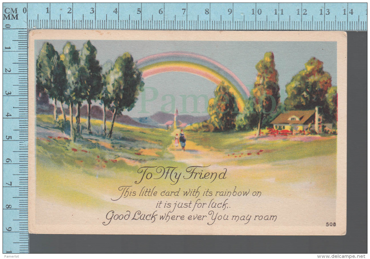 Rainbow  - To My Friend Good Luck, ED: Karle  #506 - CPA 1923 - Anniversaire