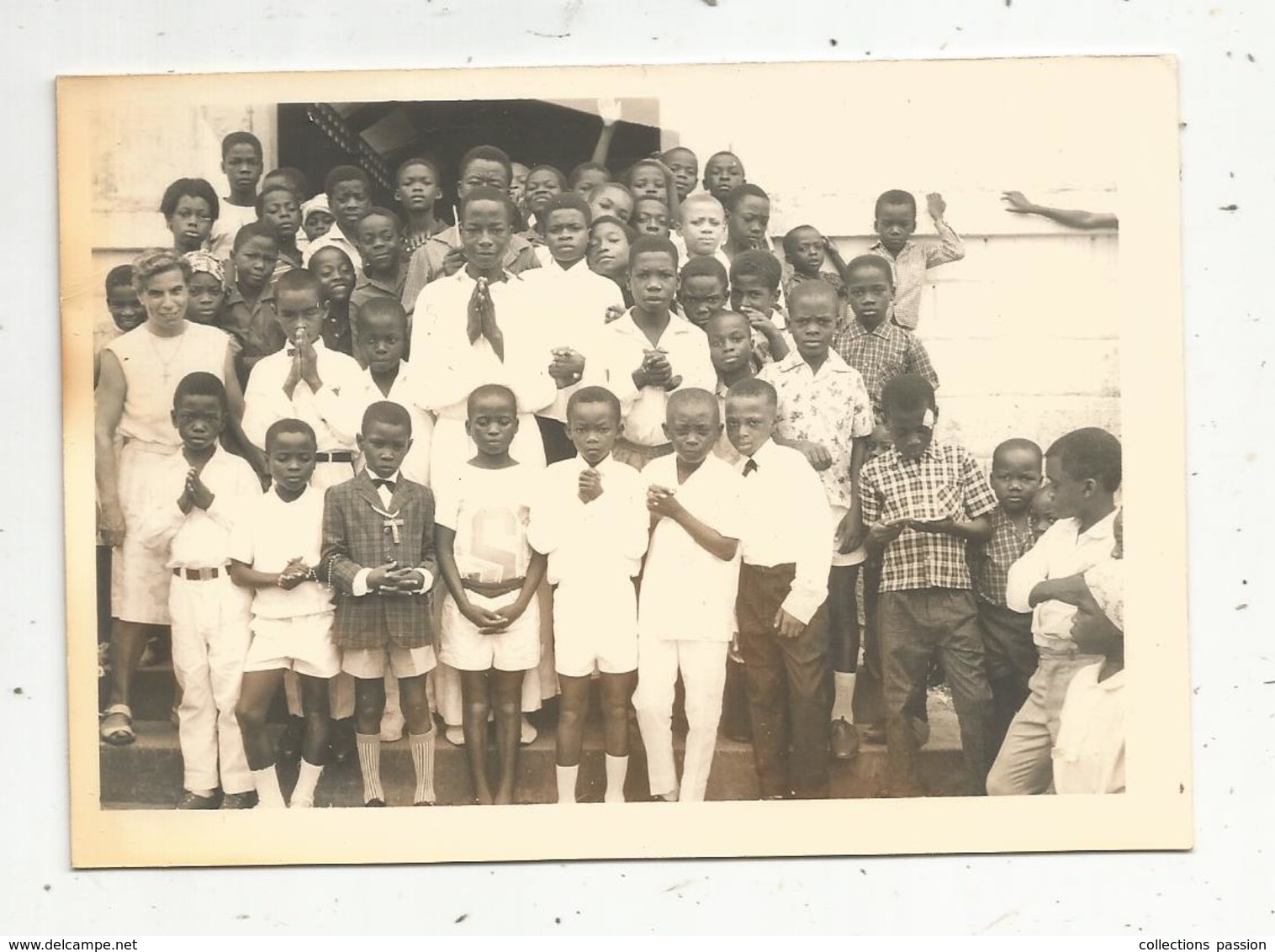 école ,photo De Classe ,photographie 13 X 9, Afrique , Enfants,institutrices - Anonymous Persons