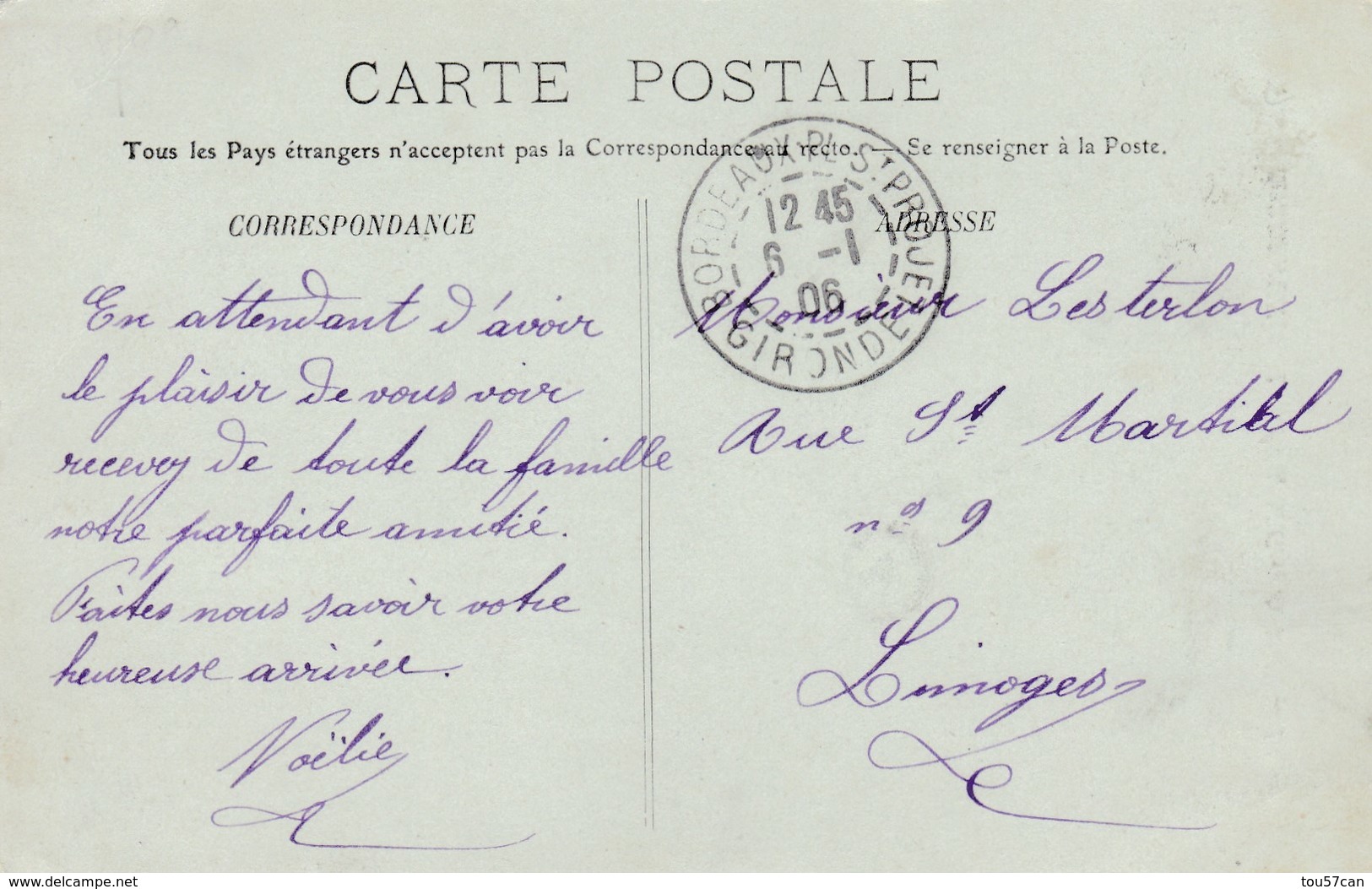 BORDEAUX - GIRONDE -  (33) - PEU COURANTE CPA 1906. - Bordeaux