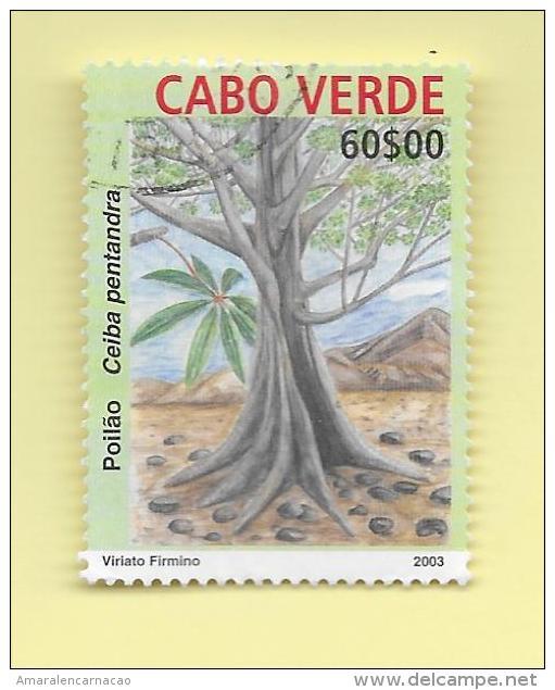 TIMBRES - STAMPS - CAPE VERDE / CAP VERT - 2004 - ARBRES INDIGÈNES -  Ceiba Pentandra - TIMBRE OBLITÉRÉ - Isola Di Capo Verde