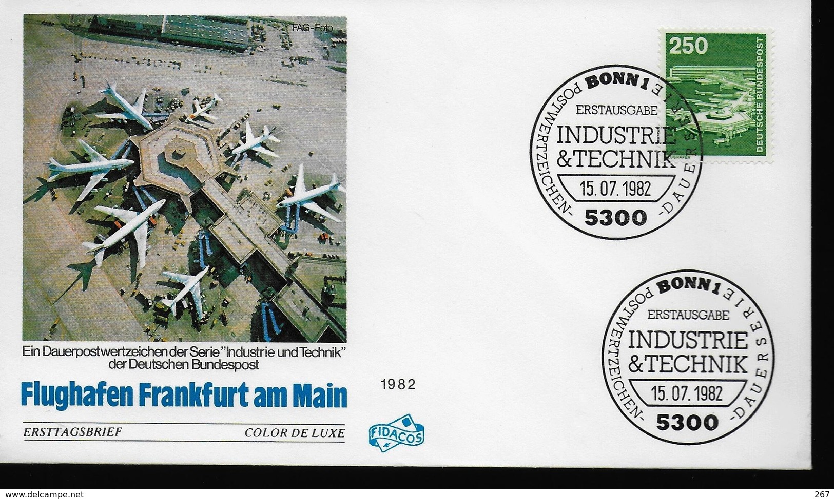 ALLEMAGNE  FDC   1982  Industrie Et  Technique  Avion Aeroport - Airplanes