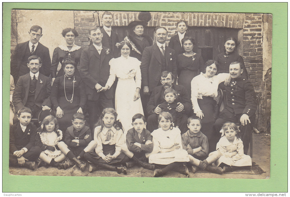 EVREUX : Carte Photo,  Un Mariage. Photo Mahieu 41 Rue Chartraine. 2 Scans. - Evreux