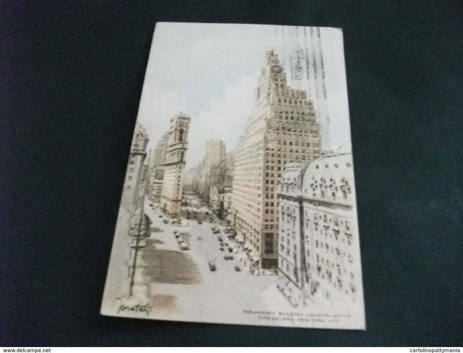 PICCOLO FORMATO  U.S.A. NEW YORK ILLUSTRATORE VEDI FIRMA PARAMOUNT BUILDING AND HOTEL ASTOR TIME SQUARE - Time Square