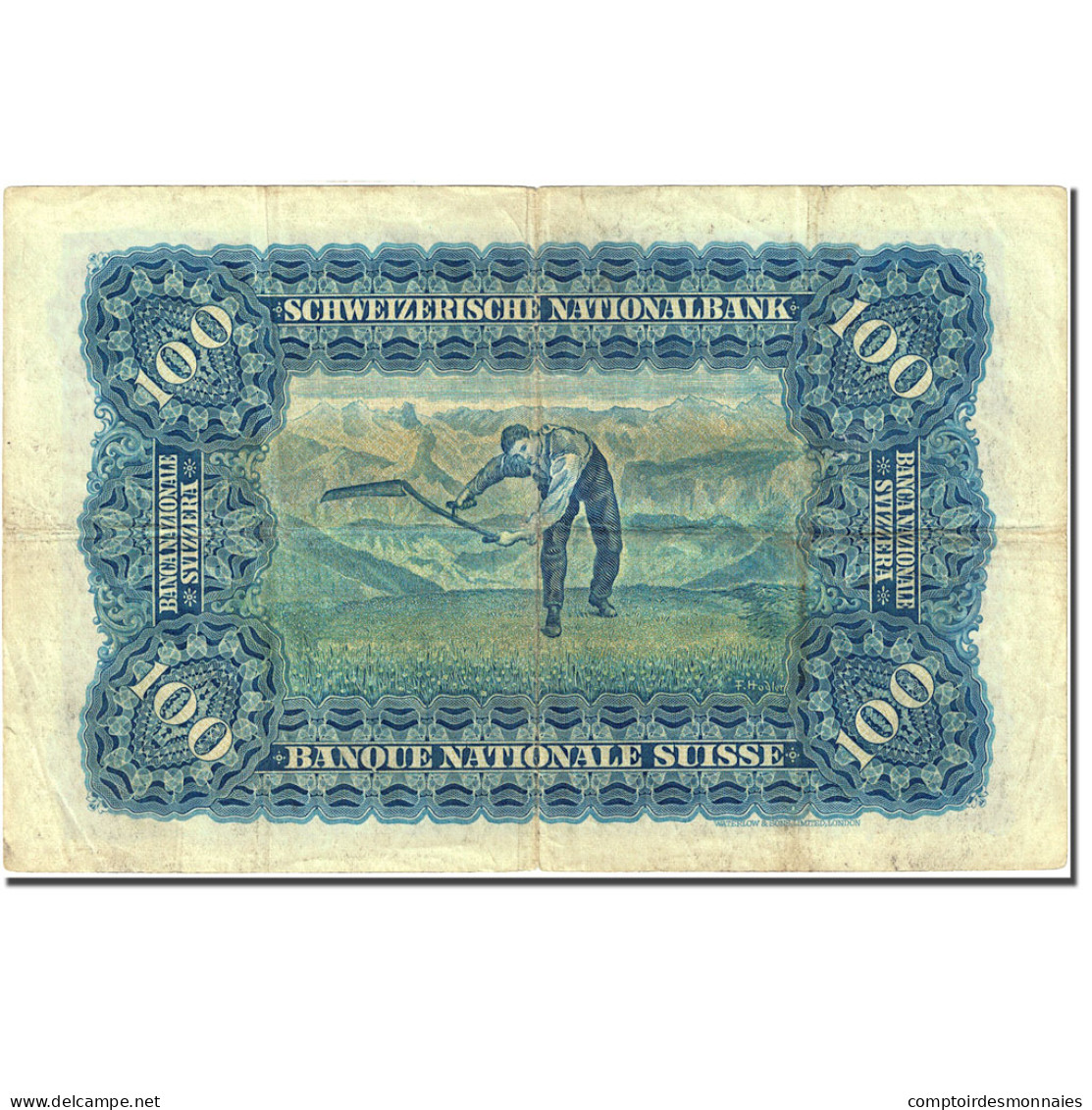 Billet, Suisse, 100 Franken, 1921-1928, 1947-10-16, KM:35u, TB - Switzerland
